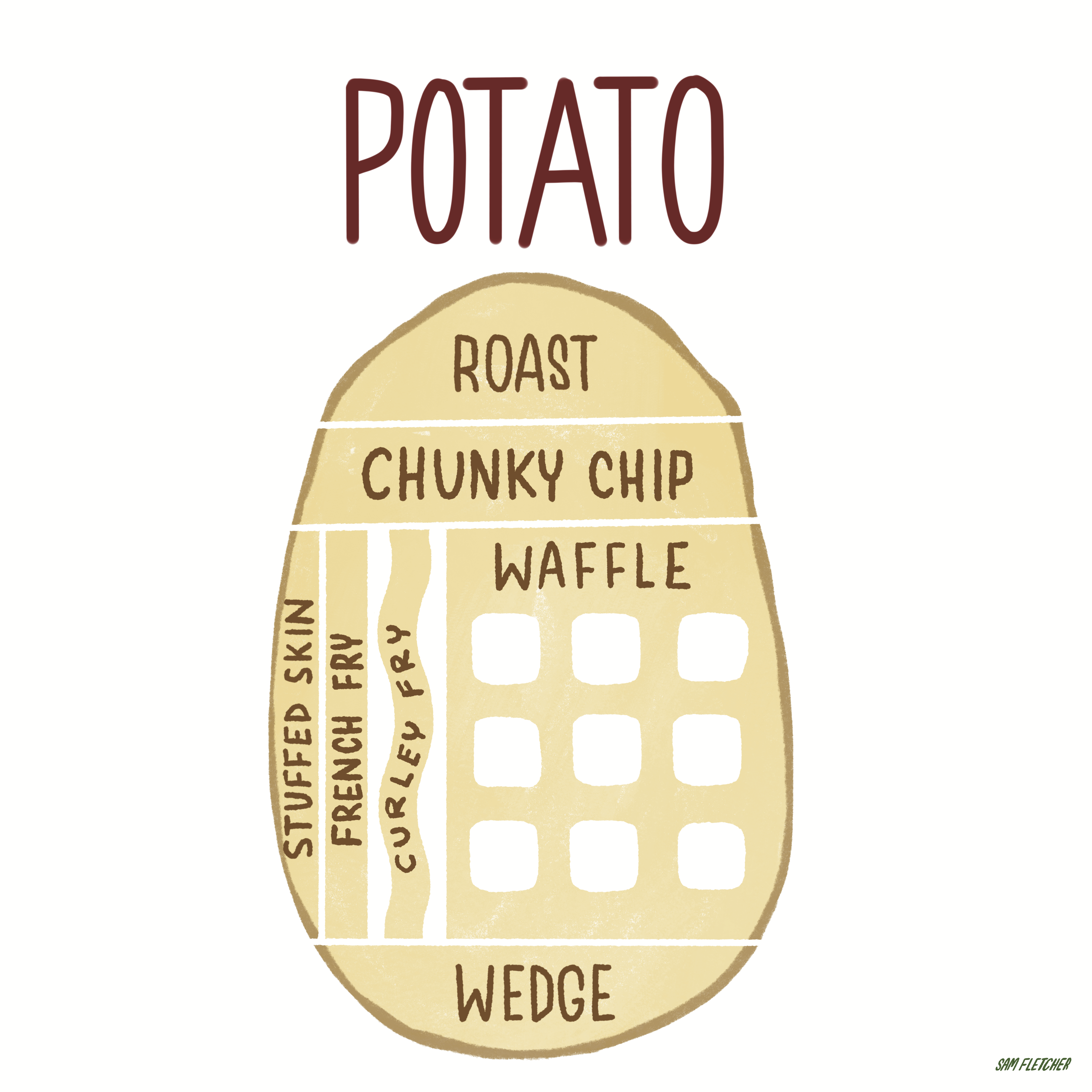 Butcher Cuts Potato
